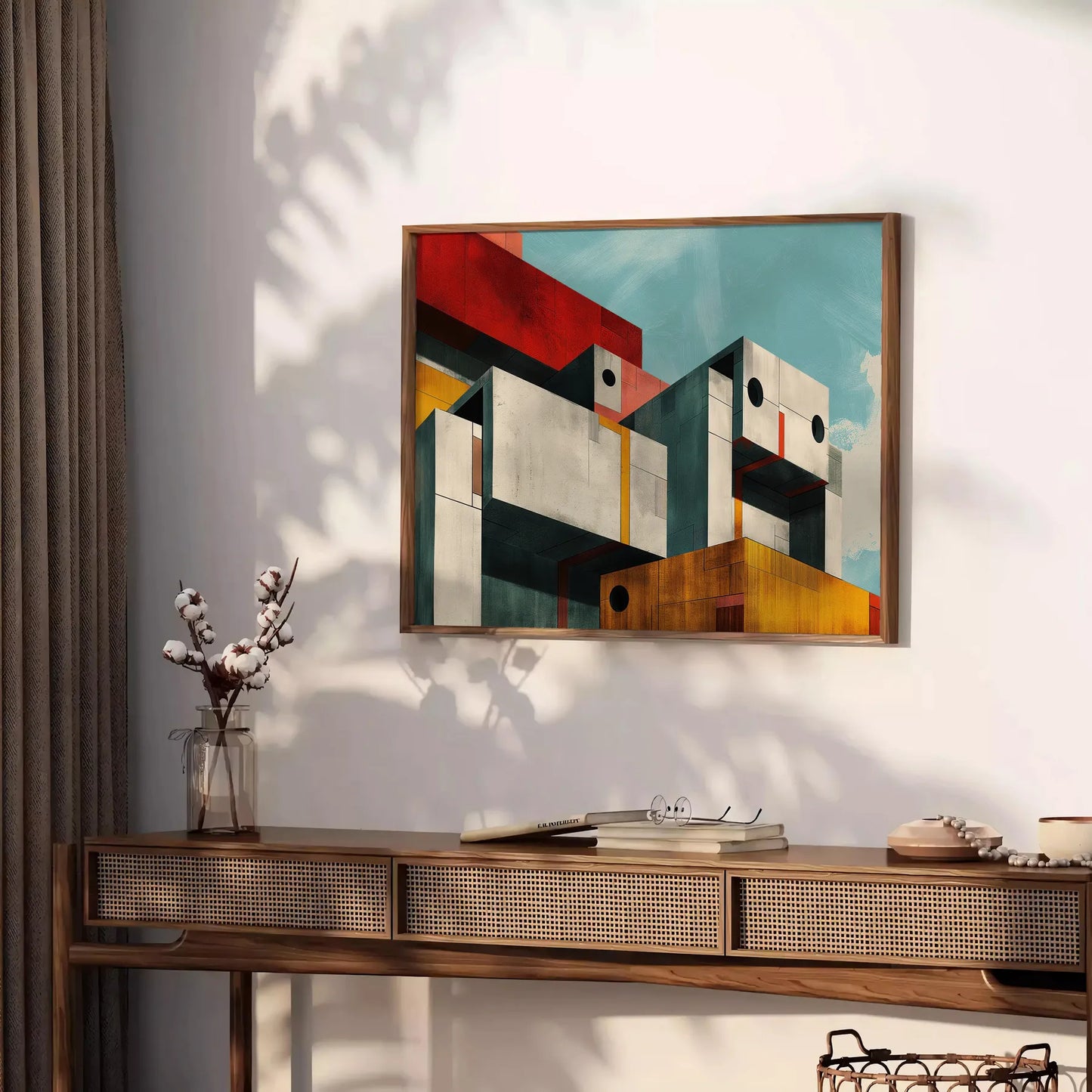 world cubism striking black orange poster perfect addition modern art lover space vibrant wall creativity unforgettable gift stylish sleek unframed options