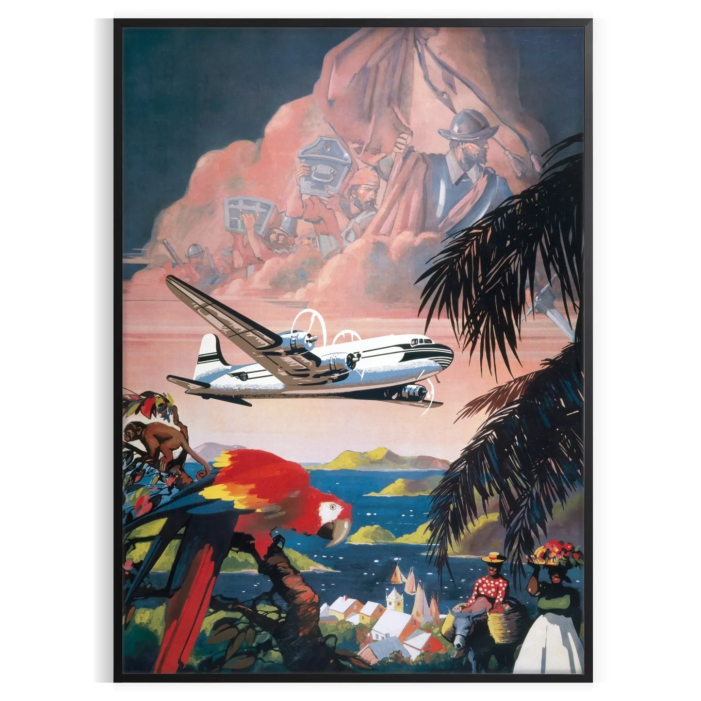 space fly vintage retro poster timeless charm gray green hues wall artwork ideal gift touch nostalgia decor sizes A4 20×28 A0