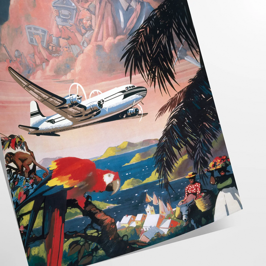 space fly vintage retro poster timeless charm gray green hues wall artwork ideal gift touch nostalgia decor sizes A4 20×28 A0