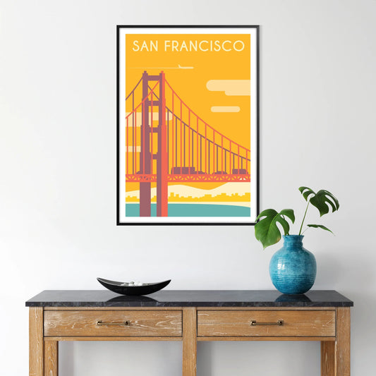 allure San Francisco gray green travel poster captivating wall art print ideal gift city essence space decor today sizes A4 cm A0