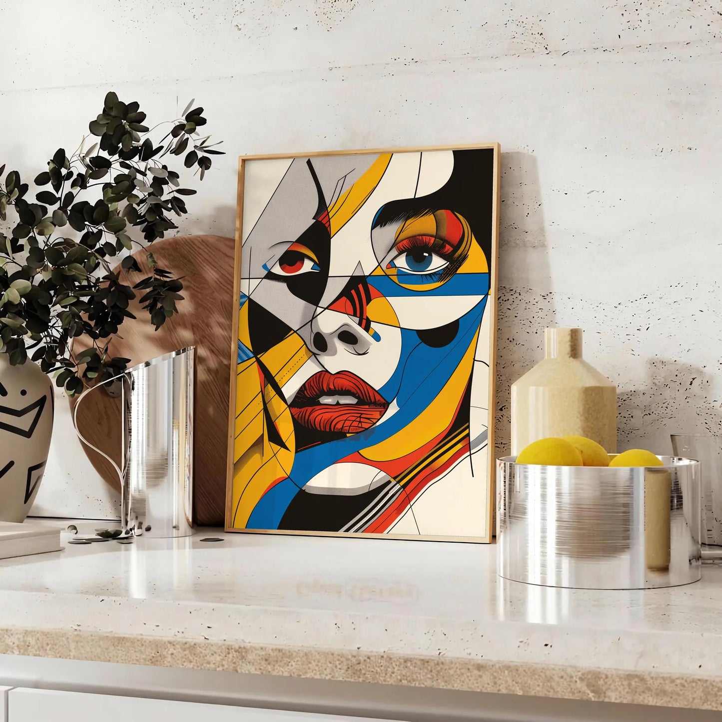 space captivating abstract woman poster black orange hues wall art thoughtful gift unique print touch modern elegance room sizes A4 cm A0