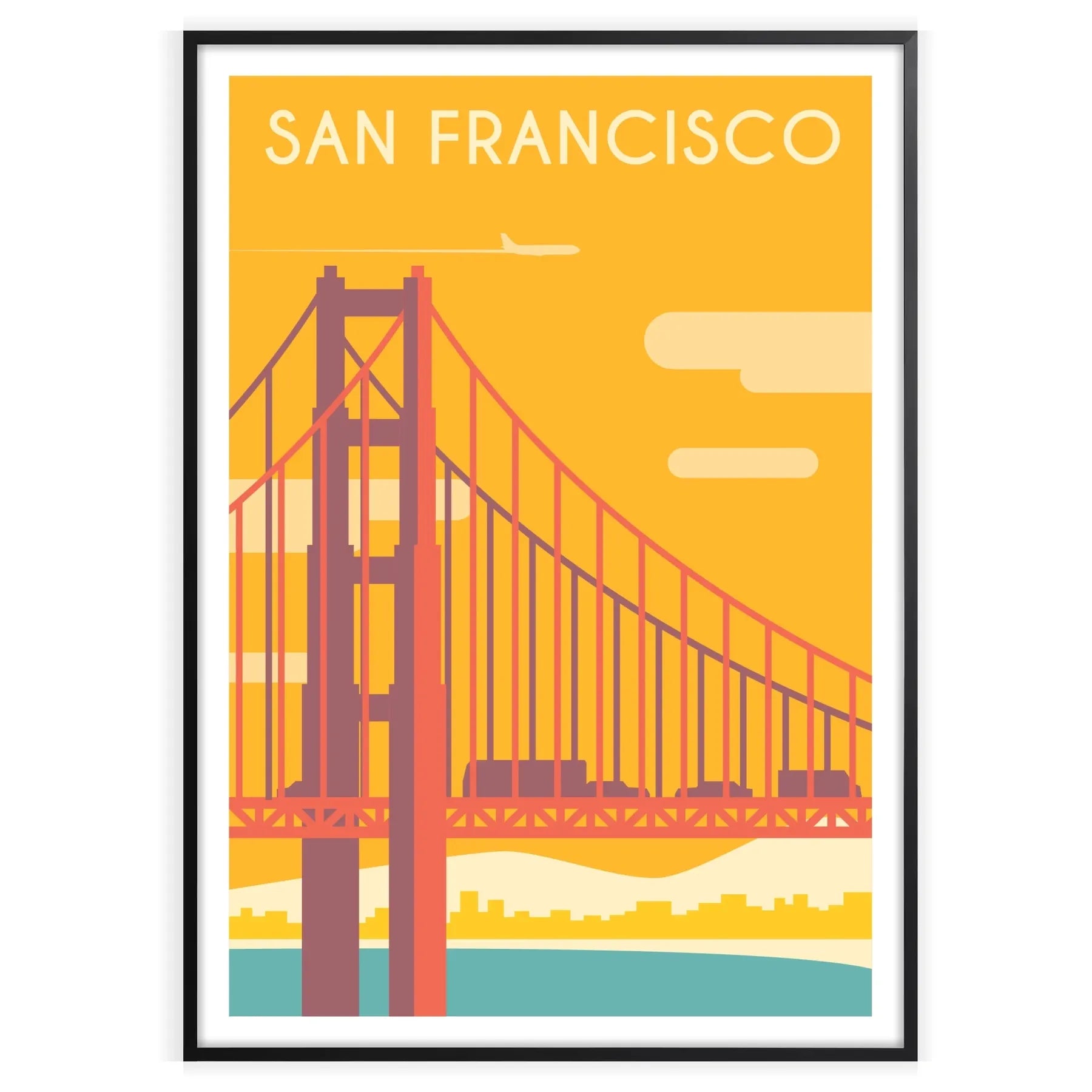 allure San Francisco gray green travel poster captivating wall art print ideal gift city essence space decor today sizes A4 cm A0