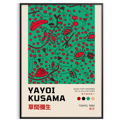 mesmerizing world Yayoi Kusama stunning black blue poster touch artistry room wall art ideal gift lovers sizes A4 cm A0 space captivating pri