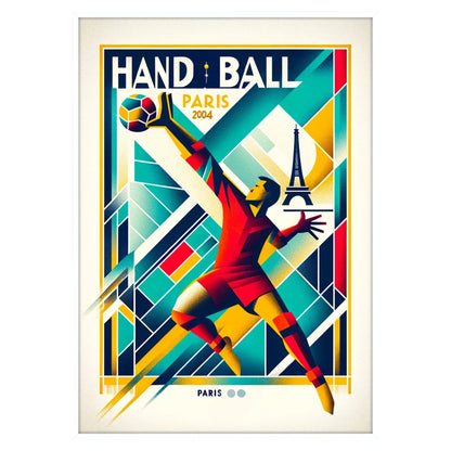 excitement handball exclusive Olympics Paris Poster sports enthusiast vibrant wall art spirit games unique gift stylish artwork space framed non - options