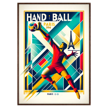 excitement handball exclusive Olympics Paris Poster sports enthusiast vibrant wall art spirit games unique gift stylish artwork space framed non - options