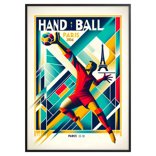 excitement handball exclusive Olympics Paris Poster sports enthusiast vibrant wall art spirit games unique gift stylish artwork space framed non - options