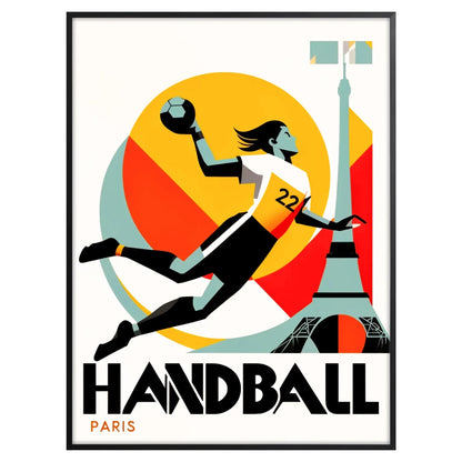 spirit handball Paris Olympics vibrant poster wall art unique gift sports fans print passion artistic flair A4 cm A0 formats
