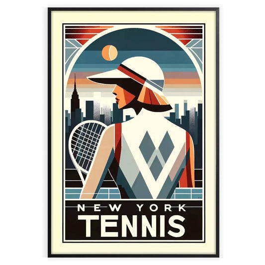 Art Deco Lady New York tennis artwork referencing New York’s US Open