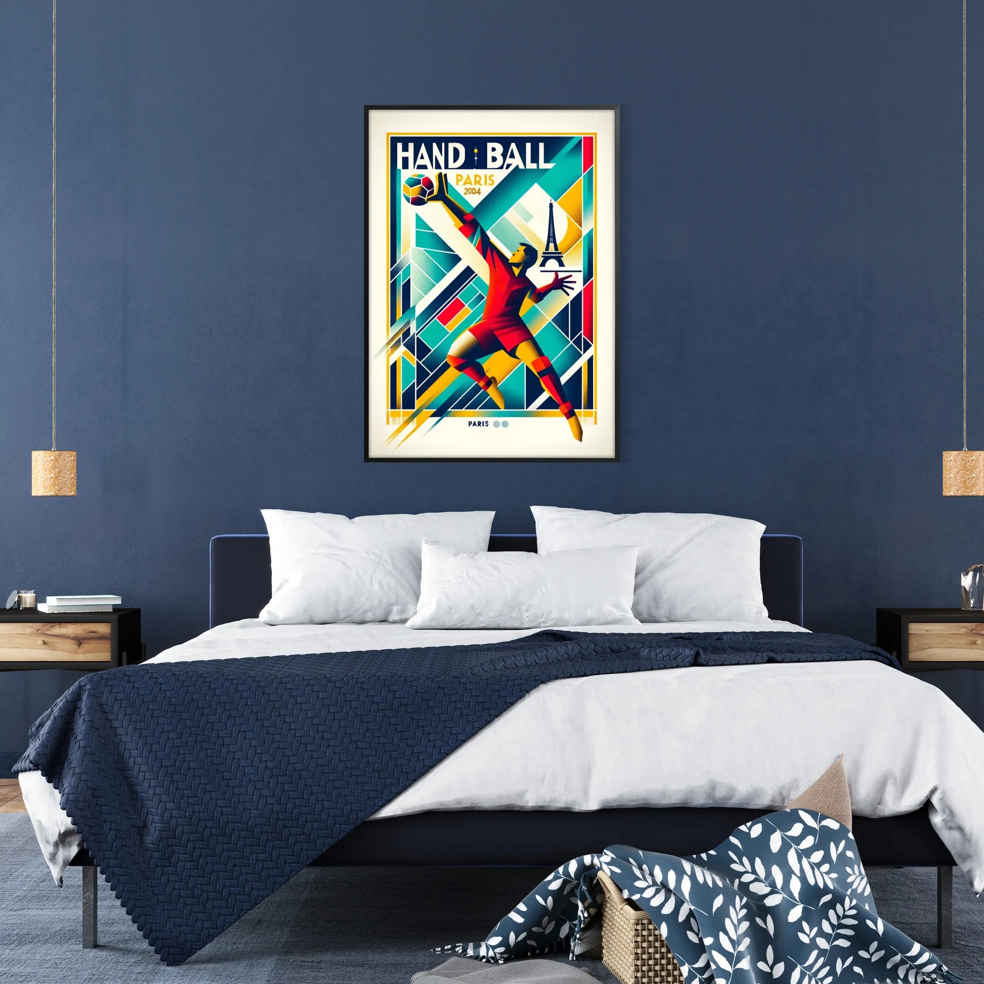 excitement handball exclusive Olympics Paris Poster sports enthusiast vibrant wall art spirit games unique gift stylish artwork space framed non - options